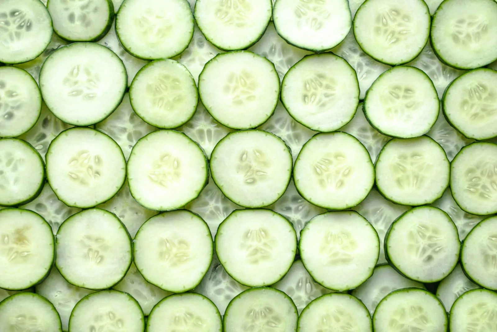 Sliced cucumbers