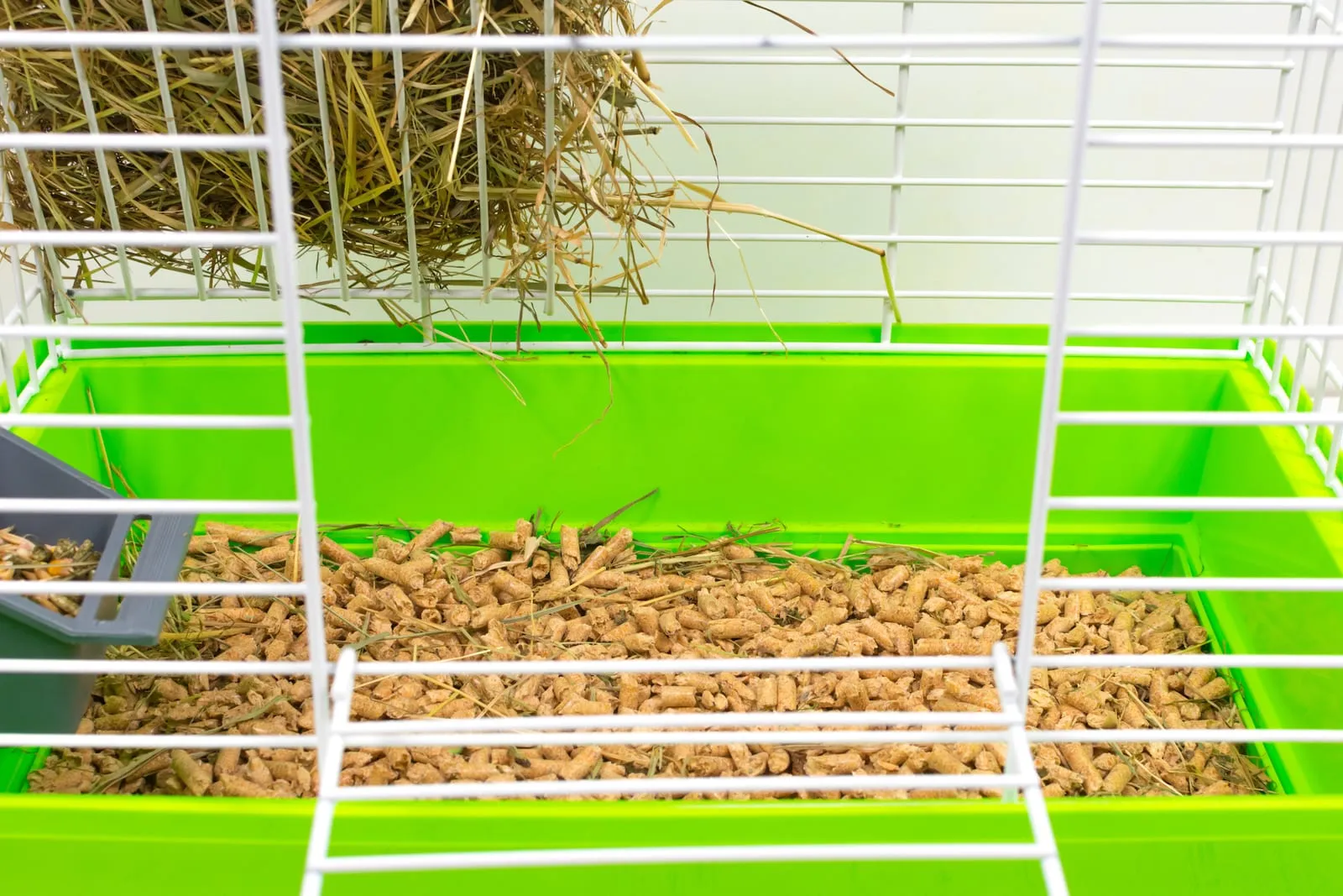 Closeup of a rabbit cage without rabbit