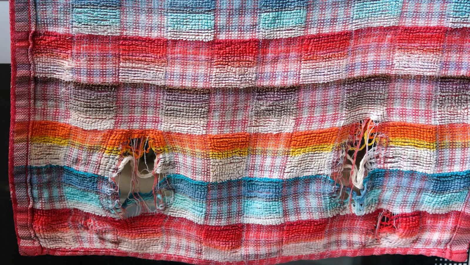 Old blanket with holes