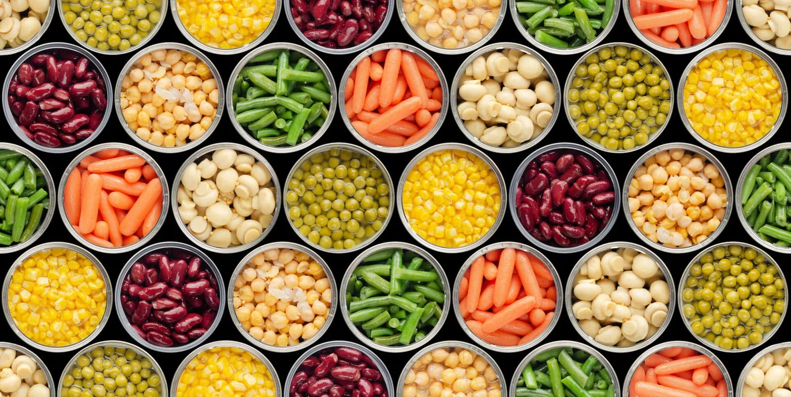 Various canned vegetables