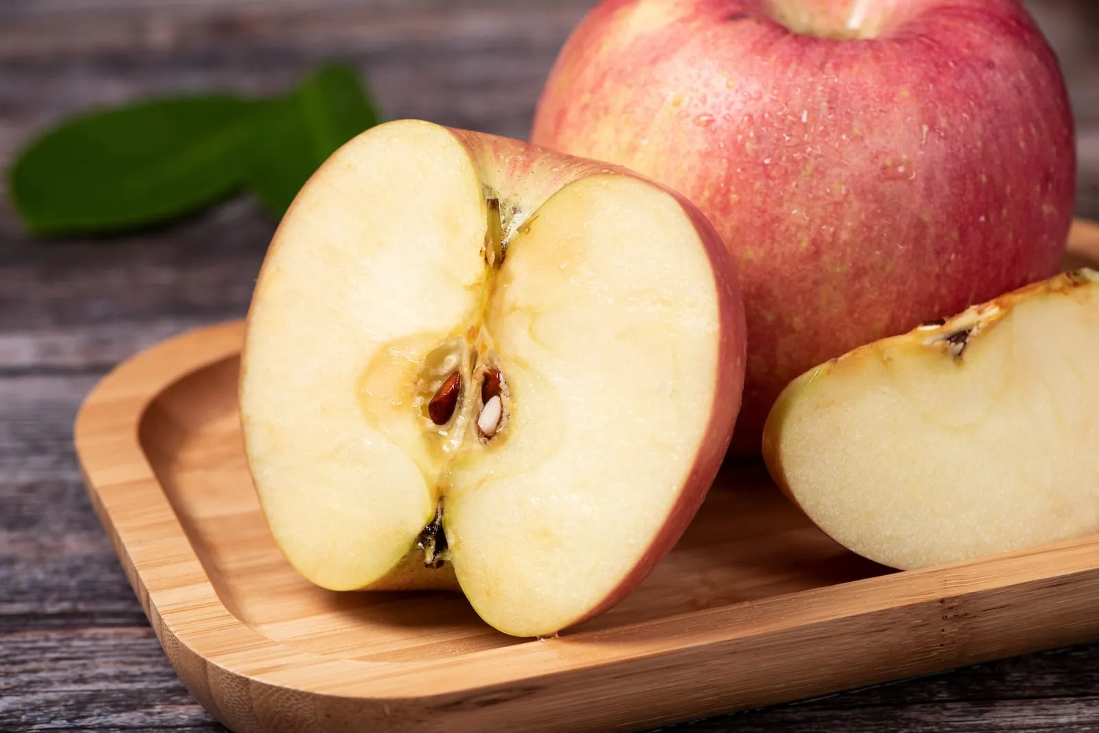 Sliced apple showing seeds