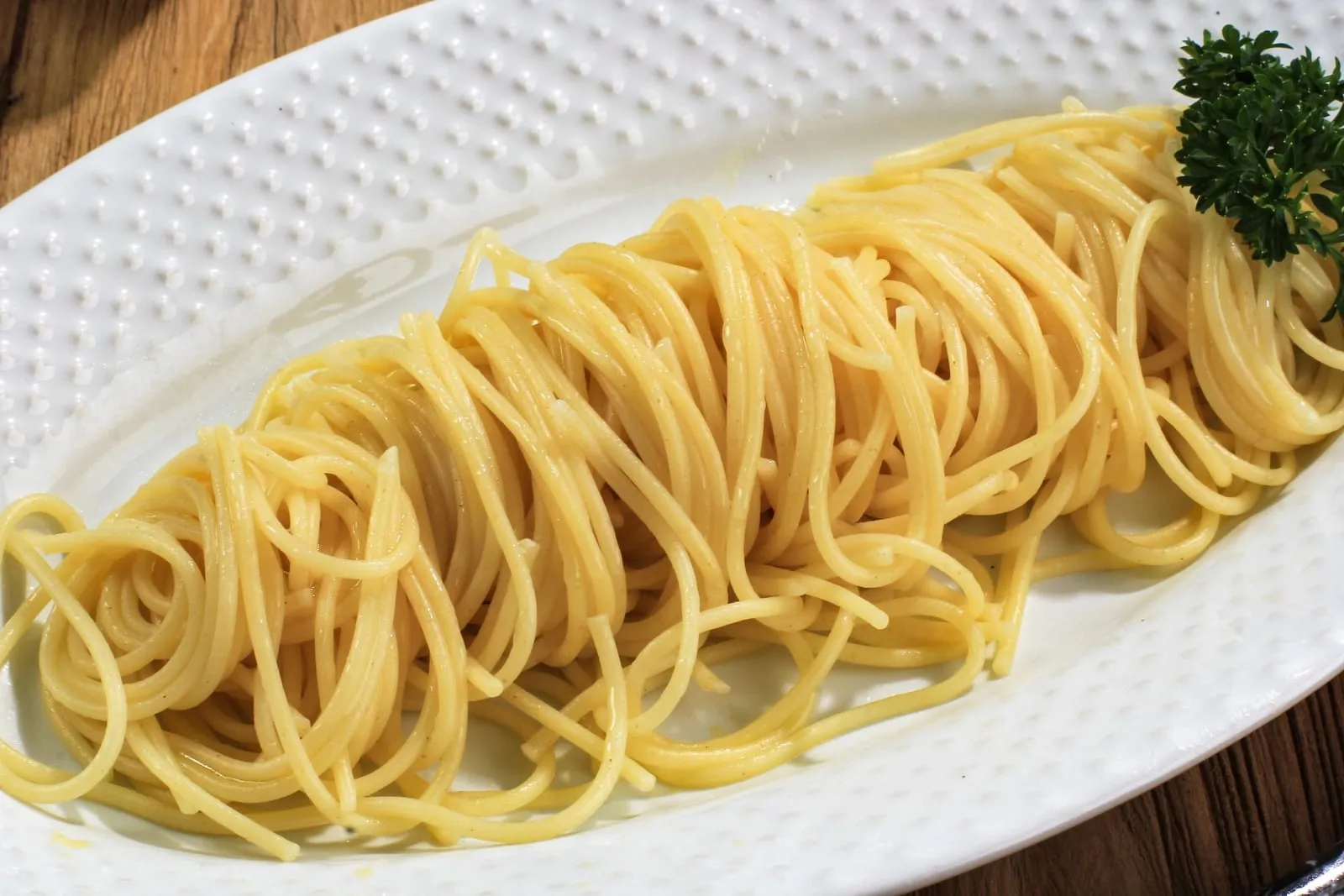 Spaghetti on a plate