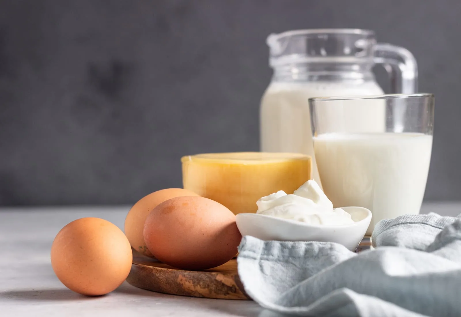 Various types of dairy products